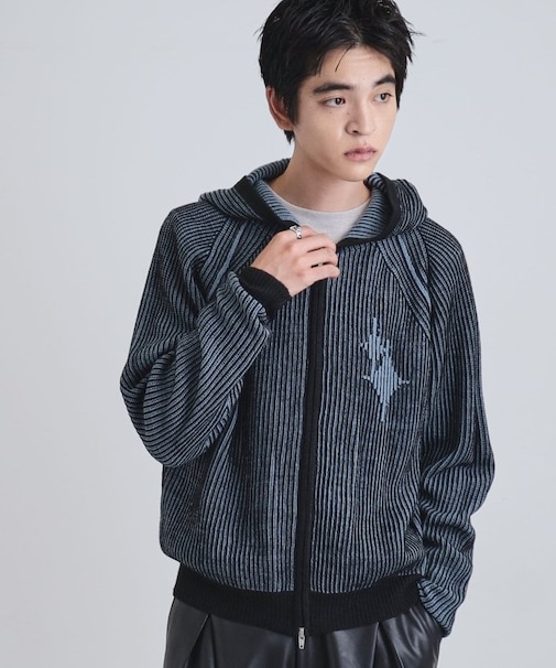 プレーティングブライトモチーフジップパーカー