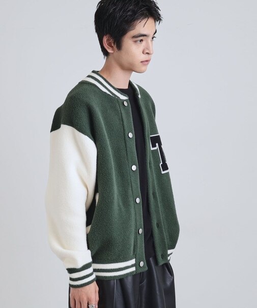 ダブルジャカードニットスタジャン