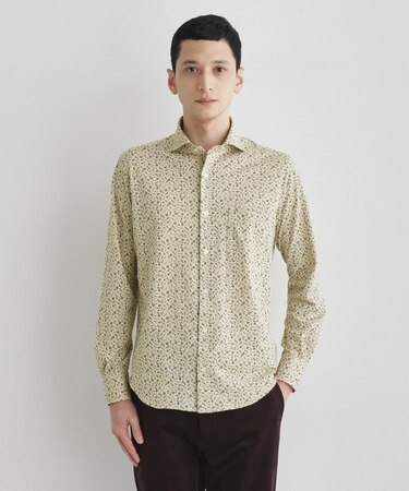 クールマックス 鹿の子 フラワープリントシャツ