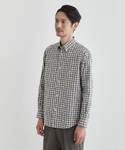 チェックボーラーガーゼシャツ