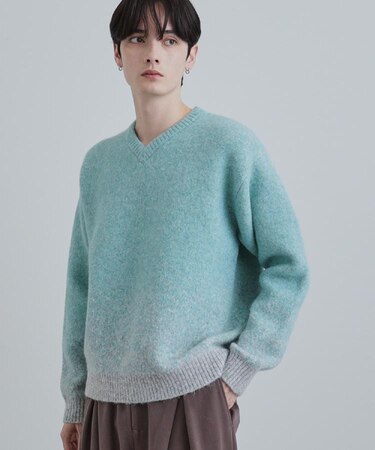 ミスティーシャギーVネックニット