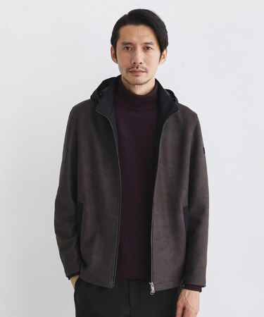 【JUST ONE LAYER】ダウンファブリック ジップアップ フード ブルゾン