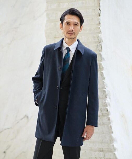 【ダウンライナー付き】メランジ ステンカラー コート