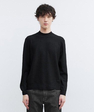 ハイゲージ モックネック ニット プルオーバー