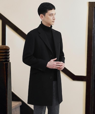 カシミヤブレンド ビーバー調チェスターコート