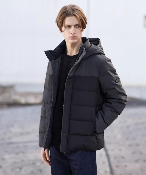 カラーコンビ ダウンブルゾン