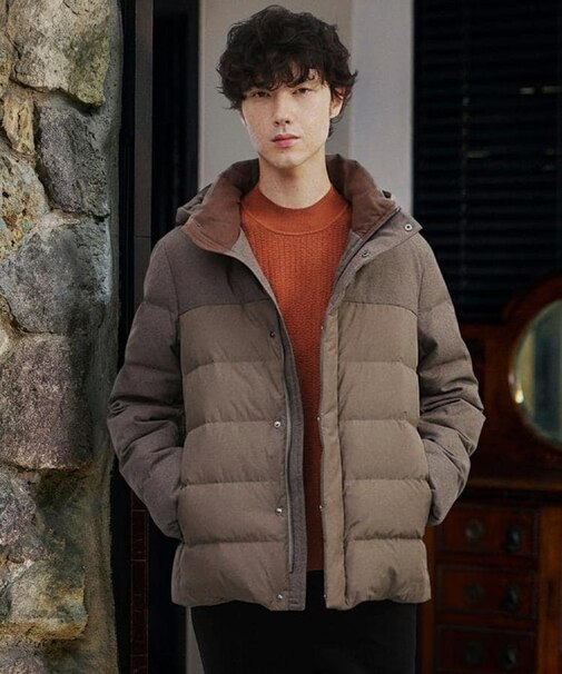 カラーコンビ ダウンブルゾン