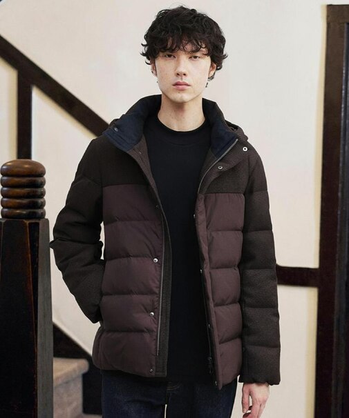 カラーコンビ ダウンブルゾン