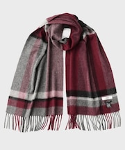 【洗えるカシミヤ】 ピュアカシミヤ パネルチェックマフラー