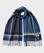 【洗えるカシミヤ】 ピュアカシミヤ パネルチェックマフラー