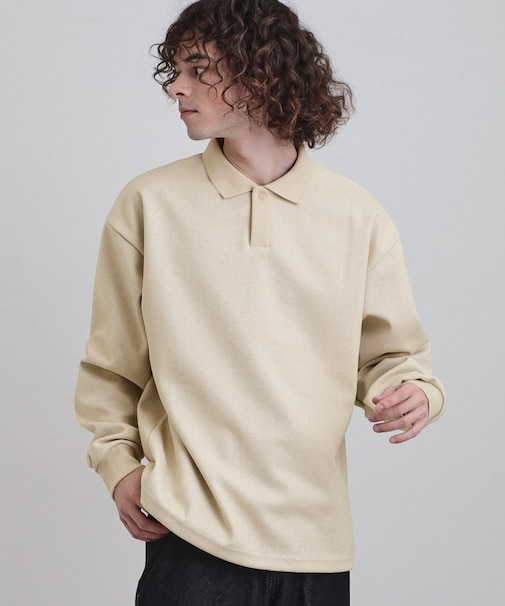 ヘリンボンジャカードスキッパーポロシャツ