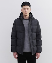 ウールライク チェック ダウン ブルゾン