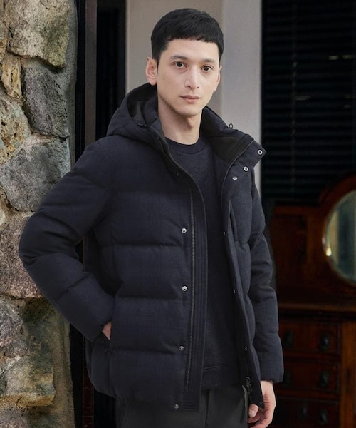 ウールライク チェック ダウン ブルゾン｜タケオキクチのアウトレット