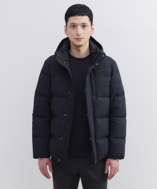 ウールライク チェック ダウン ブルゾン