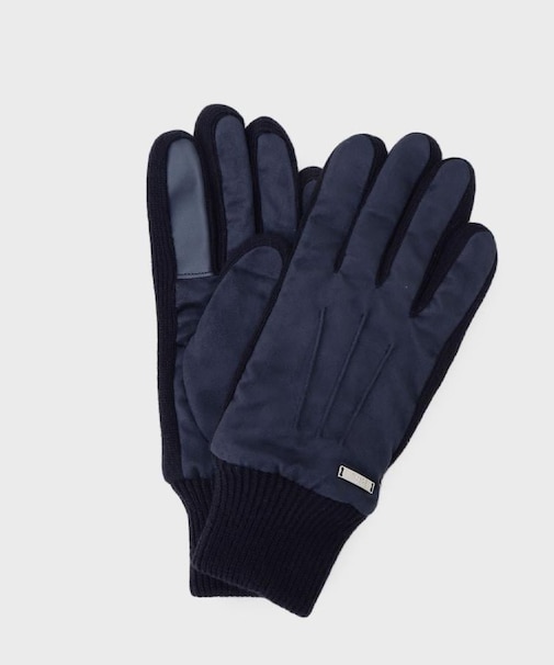 スエード調ニットコンビ ウォッシャブルグローブ