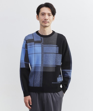 ランダム チェック ジャカード ニット