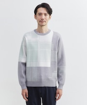 ランダム チェック ジャカード ニット