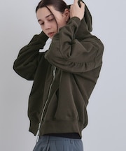 アームシャーリングジップパーカー