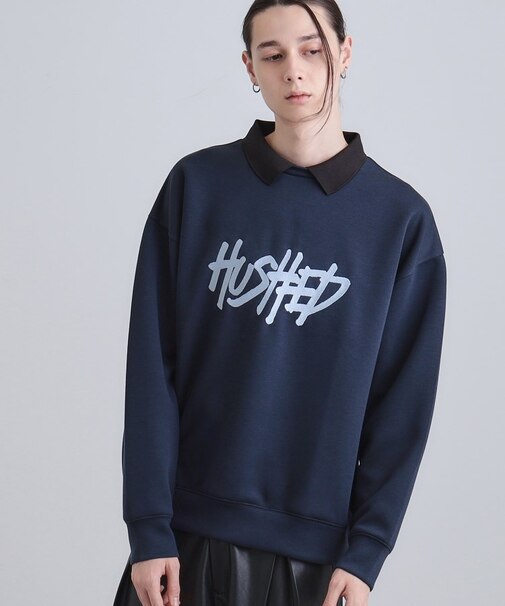 レタードエンブロレイヤーカラーカットソー