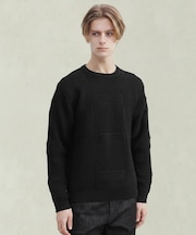 畦編みチェック プルオーバーニット