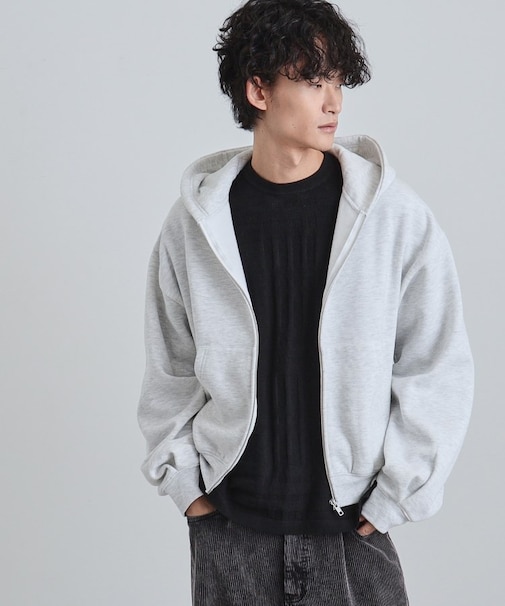 ボリュームスリーブジップパーカ