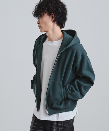 ボリュームスリーブジップパーカ