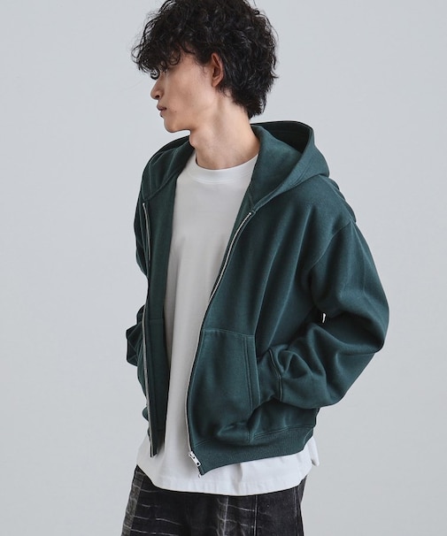 ボリュームスリーブジップパーカ