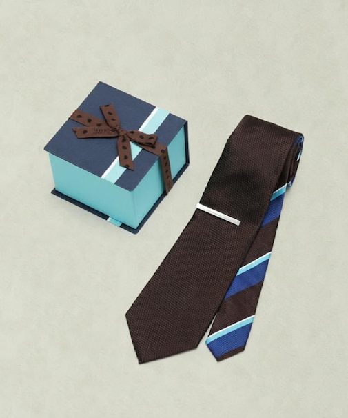 【BOXセット】ベーシック メランジ ネクタイ＆タイバー