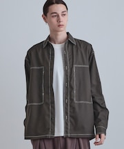 配色ステッチシャツ