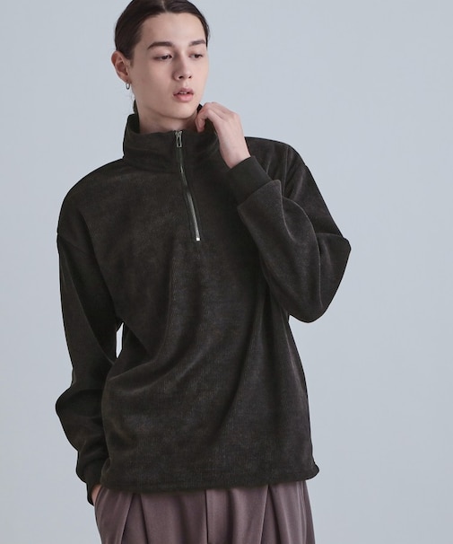 コーデュロイハーフジップ