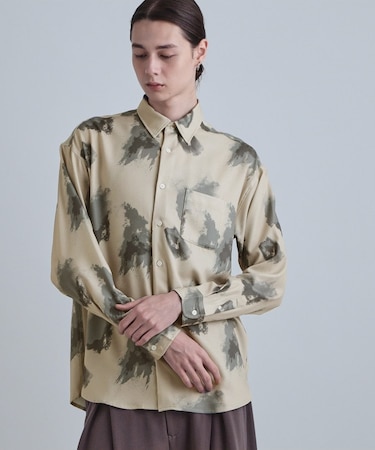 スモークブラープリントシャツ