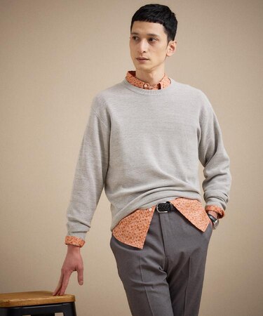 【洗える】カラースプリングニット