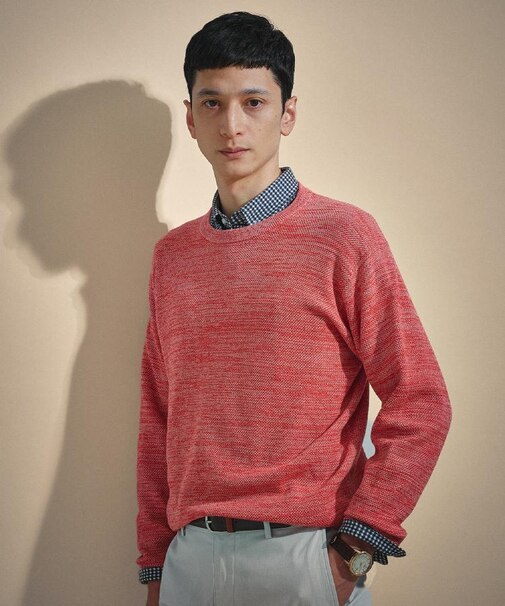 【洗える】カラースプリングニット