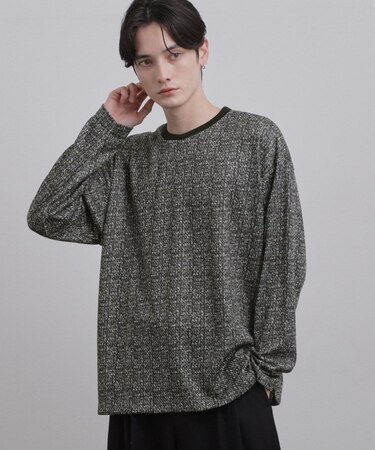 スプリングツイードライクプリントカットソー