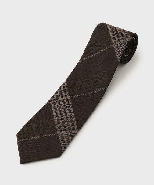 エリシルク グレンプレイドネクタイ