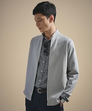 ジップアップ 鹿の子 ニット