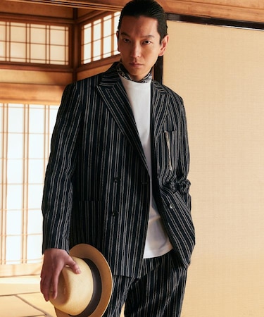 【BOWLER HAT LABEL】サッカーストライプ ダブルジャケット