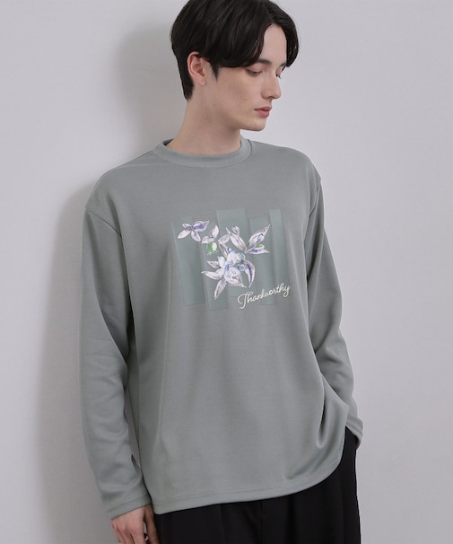 フロントフラワーカットソー