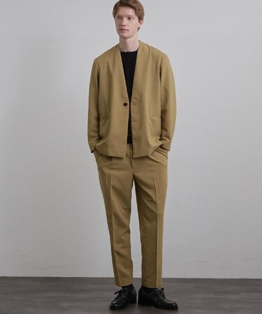 【上下2点セットアップ】AIRY DRY アソートセットアップ 吸水速乾/UVカット/マシーンウォッシャブル/ノーカラージャケット/シングルジャケット/ワイドテ