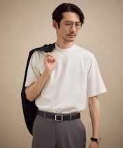 【接触冷感】アイスクリアコットン モックネック Tシャツ