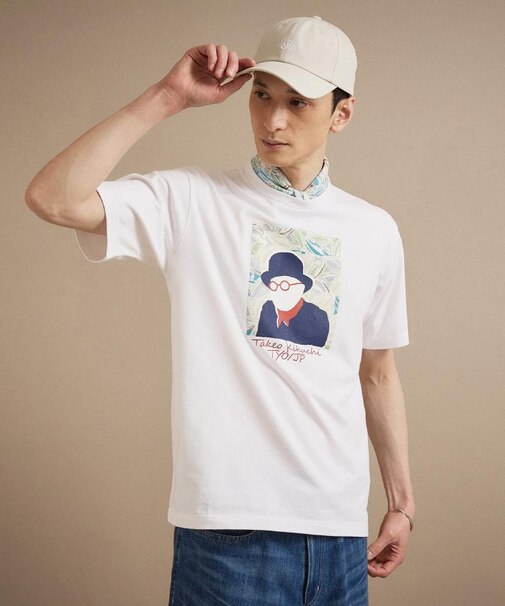 カカオ柄スクエアプリント 天竺Tシャツ