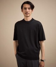 【接触冷感/洗える】ヴィスコースナイロンモックネックニット