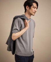 【接触冷感/洗える】ヴィスコースナイロンモックネックニット