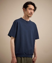 リネン ライク 鹿の子 ヘンリー ハーフ ヘンリー ネック