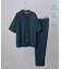 【暑い夏に最適！】ルーズトロミシャツセットアップ/上下2点セット/接触冷感/ストレッチ/洗える/オープンカラーシャツ/ワイドテーパードパンツ
