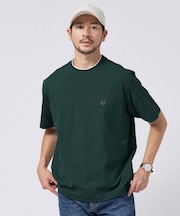 【汗染み軽減/接触冷感】フェイクレイヤード ワンポイント刺繍Ｔシャツ