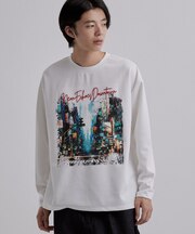 ブラシ刺繍長袖Tシャツ