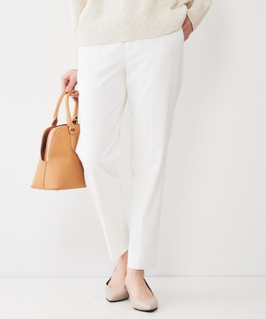 【後ろウエストゴム/きれいめ】ストレッチ テーパードパンツ