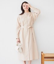 バンドカラーシャツワンピース