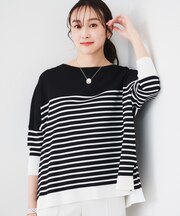 【体型カバー/透けにくい】ワイドシルエットニット